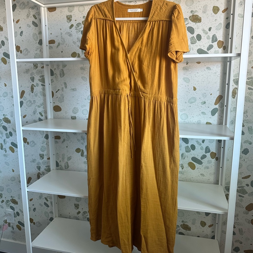 Christy Dawn Mustard Midi Dress - Picture 2 of 4
